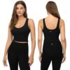 90 Degree By Reflex 2 Pack Workout Tank Performance Medium Support Longline Top with Built-in Bra