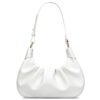 KKXIU Shoulder Bag Crescent Handbag Ruched Purse Underarm Bag Mini Hobo for Women,Detachable Gold Chain Crossbody Bag