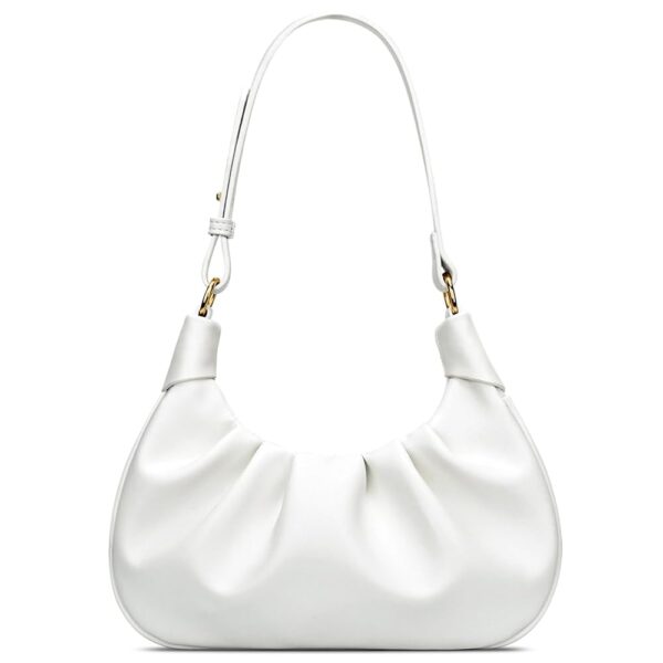 KKXIU Shoulder Bag Crescent Handbag Ruched Purse Underarm Bag Mini Hobo for Women,Detachable Gold Chain Crossbody Bag