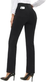 Stelle Women Dress Pants Business Casual Straight Leg 30" Stretch Work Pants Pull On Slim-fit Regular Slacks with 4 Pockets