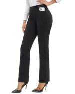 Stelle Women Dress Pants Business Casual Straight Leg 30" Stretch Work Pants Pull On Slim-fit Regular Slacks with 4 Pockets