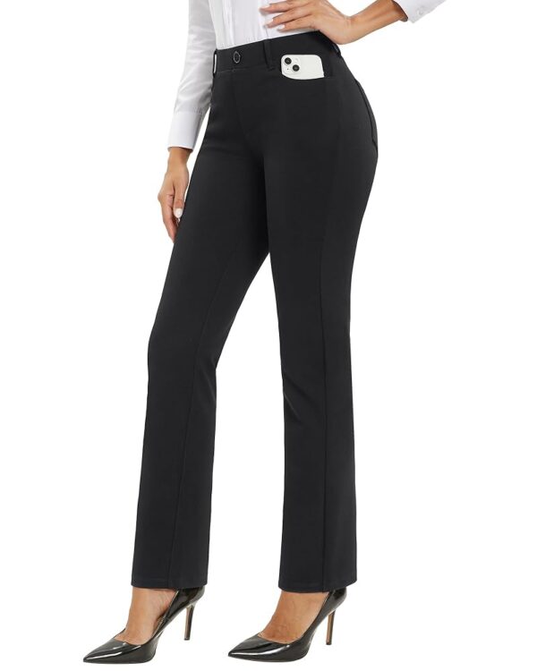 Stelle Women Dress Pants Business Casual Straight Leg 30" Stretch Work Pants Pull On Slim-fit Regular Slacks with 4 Pockets