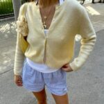 Women Y2K Button Front Crop Sweater Cardigan Solid Color Crew Neck Long Sleeve Knit Fall Tops Streetwear