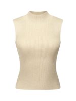 Women's Summer Sleeveless Knitted Sweater 2024 Mock Neck Tops