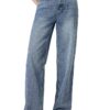 Womens Wide Leg Jeans High Rise and Baggy Boyfriend Loose Fit Denim Pants with Frayed Hem