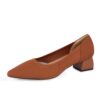 YEOJOU Heels for Women Knit Pointed Toe Women Pump Shoes Low Heel Comfortable Womens Dress Shoes Work