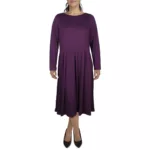 24seven Comfort Apparel Womens Pleated Office Work Midi Dress BHFO 0503