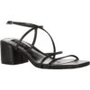Aqua Womens Black Faux Leather Open Toe Block Heel 10 Medium (B,M) BHFO 9956