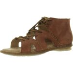 Born Womens Red Lace-Up Leather Flatform Sandals 11 Medium (B,M) BHFO 2358