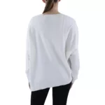 DKNY Womens Ivory Mixed-Stitch Asymmetric Cozy Pullover Top L BHFO 1550