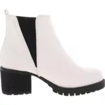 Mia Womens Jody Block Heel Lug Sole Ankle Chelsea Boots Heels BHFO 5858