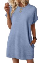 EVALESS Womens Summer Dresses Fashion 2025 Short Sleeve Spring Mini Dress Casual Beach Vacation Clothes Dresses