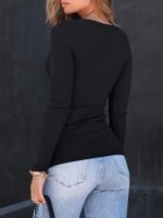 AUTOMET Womens Long Sleeve Shirts Square Neck Tops Ribbed Knit Basic Teen Girls Crop Tops Fall Outfits Fashion Clothes 2025