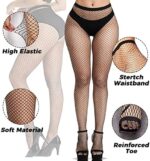 Buauty 3 pcs black fishnet stockings for women, fishnet tights plus size one size fit all