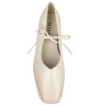 Lace up Ballet Flats Women Square Toe Mary Jane Flats Bow Slip On Comfortable Ballerina Shoes