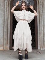 Verdusa Women's Asymmetrical Tulle Skirts Elastic High Waist Ruffle Tiered Mesh Long Skirt