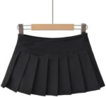 Women Mini Skirts Summer Clothes Fashion Tennis Skirt for Women Black High Waisted Pleated Skirt with Shorts