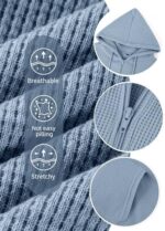 Yimoon Zip Up Hoodie Women Cropped Waffle Knit Sweatshirt Hooded Jackets