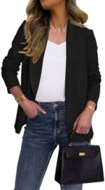 Ahlaray Women's Blazer Business Casual Lapel Collar Long Sleeve Open Front Work Office Suit Jacket Blazer, S-XL