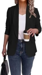 Ahlaray Women's Blazer Business Casual Lapel Collar Long Sleeve Open Front Work Office Suit Jacket Blazer, S-XL