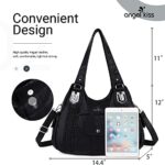 Angelkiss Purses and Handbags for Women Washed Vegan Leather Crossbody Hobo Satchel Shoulder Tote Purse
