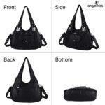 Angelkiss Purses and Handbags for Women Washed Vegan Leather Crossbody Hobo Satchel Shoulder Tote Purse