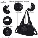 Angelkiss Purses and Handbags for Women Washed Vegan Leather Crossbody Hobo Satchel Shoulder Tote Purse