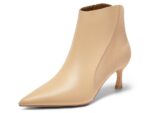 Coutgo Womens Kitten Heel Ankle Boots Pointed Toe Side Zipper Fall Winter Booties Shoes