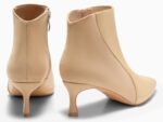Coutgo Womens Kitten Heel Ankle Boots Pointed Toe Side Zipper Fall Winter Booties Shoes