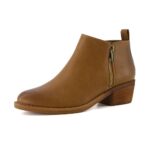 CUSHIONAIRE Taco Women’s Ankle Bootie – Low Heel Ankle Boots for Women with Memory Foam Comfort, Side Zipper, and Wide Widths Available