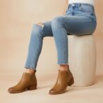 CUSHIONAIRE Taco Women’s Ankle Bootie – Low Heel Ankle Boots for Women with Memory Foam Comfort, Side Zipper, and Wide Widths Available