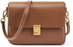 Genuine Leather Crossbody Bag for Women Trendy Shoulder Bag Square Crossbody Shoulder Purse Flap Satchel Handbag