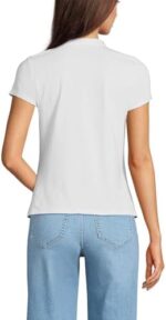 Lands' End Women's Short Sleeve Lightweight Jersey Button Pintuck Top