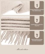 MissShorthair Thick Scarf for Women Big Chunky Colorful Blanket Fluffy Soft Scarves Winter Colorful Shawl Warps