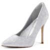 mysoft Women's High Heels Pumps Closed Pointed Toe Stiletto 4IN Heels Dress Wedding Shoes