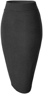 Urban CoCo Women's Elastic Waist Stretch Bodycon Midi Pencil Skirt