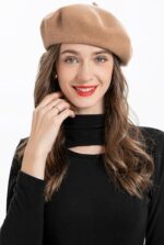 ZLYC Wool French Beret Hat Solid Color Beret Cap for Women Girls