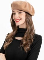 ZLYC Wool French Beret Hat Solid Color Beret Cap for Women Girls