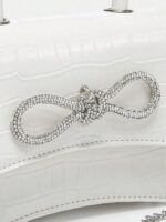 QWINEE Womens Bow Evening Bag Sparkly Clutch Purse Wedding Party Purses Glitter Rhinestone Cocktail Prom Handbags