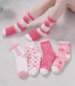 SDBING Fuzzy Socks for Women Soft Fluffy Home Sleeping Socks Cozy Warm Slipper Socks 6 or 5 Pairs